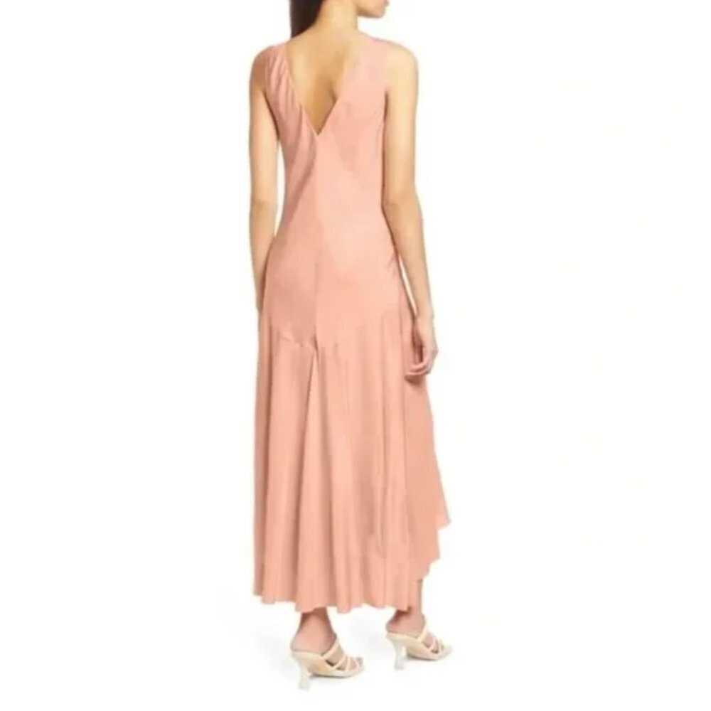 NEW FRAME Dusty Clay Pink Satin Sleeveless Maxi Slip Dress - Picture 3 of 6